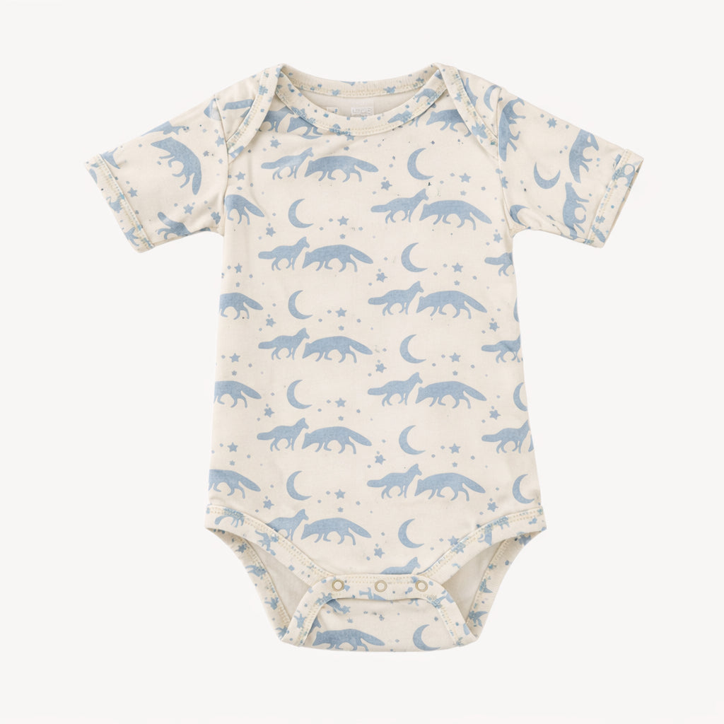 short sleeve lap neck bodysuit | coyote moon | organic cotton interlock