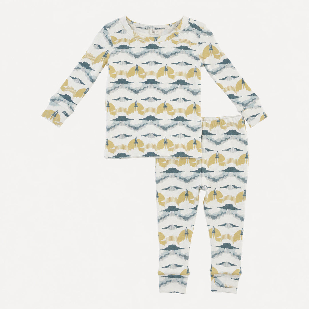 PREORDER long sleeve crew neck pj set | rocket | bamboo