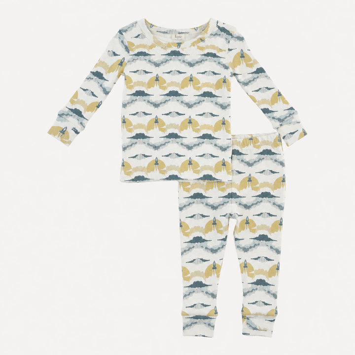 PREORDER long sleeve crew neck pj set | rocket | bamboo