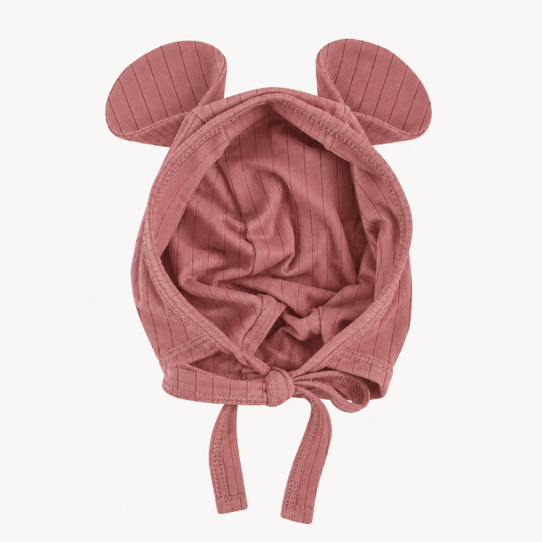 PREORDER bear hat | dusty rose | woods rib