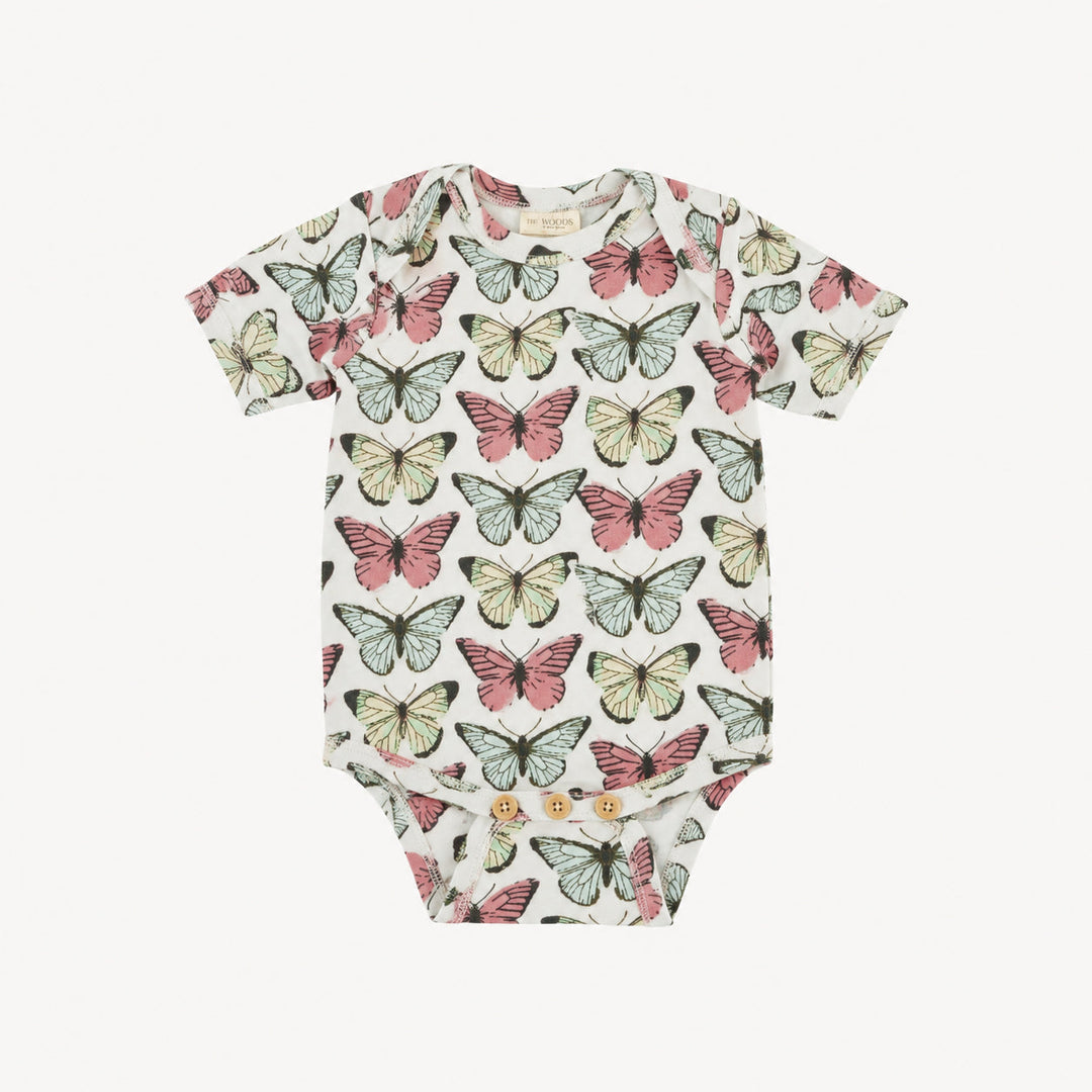 PREORDER short sleeve lap neck bodysuit | butterflies | modal