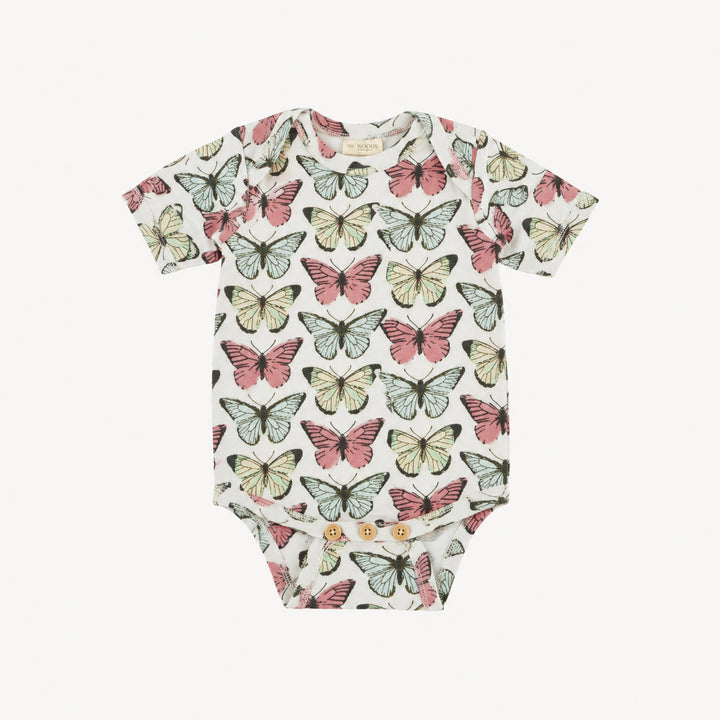PREORDER short sleeve lap neck bodysuit | butterflies | modal