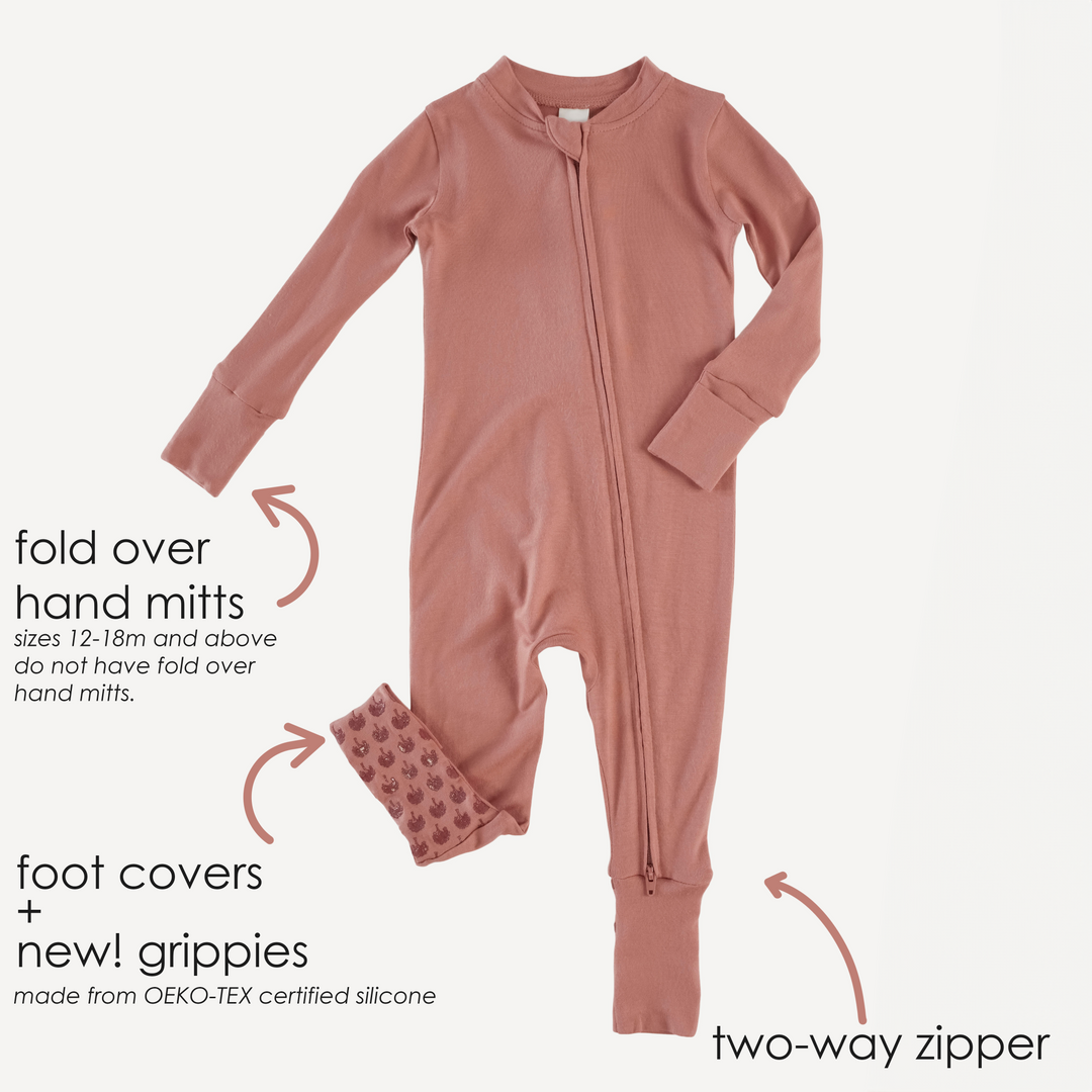 long sleeve convertible zippy pj | beluga | modal