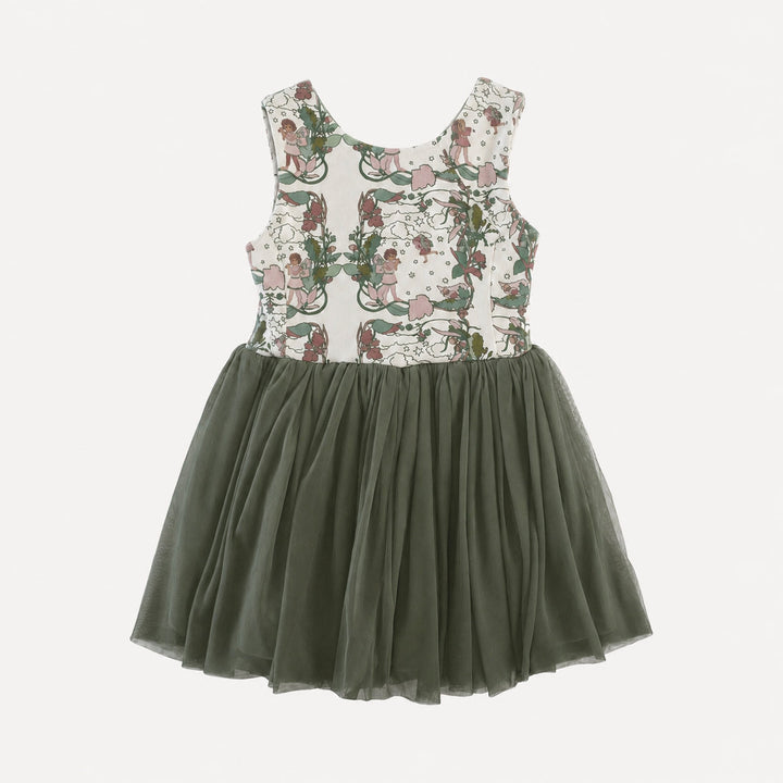 PREORDER sleeveless back bow tulle dress | mystical fairies | organic cotton interlock