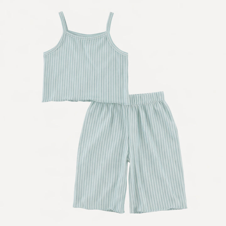 jade set | forest pinstripes | organic cotton jersey