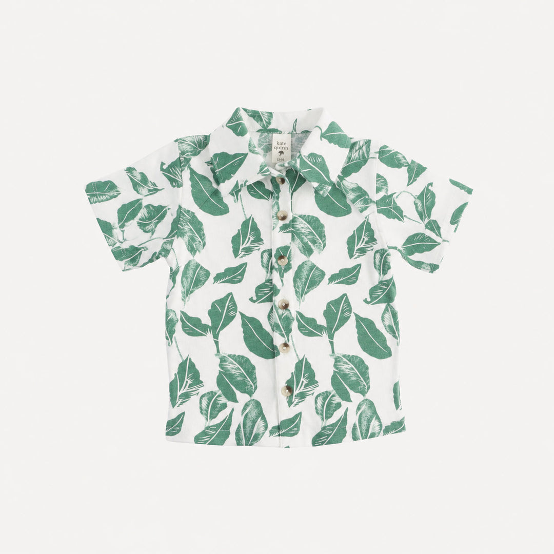 PREORDER short sleeve hawaiian shirt | jade leaf | bamboo