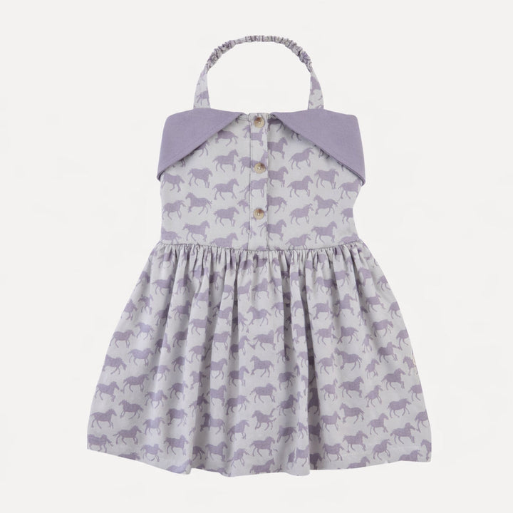 halter dress | lavender horses | organic cotton jersey