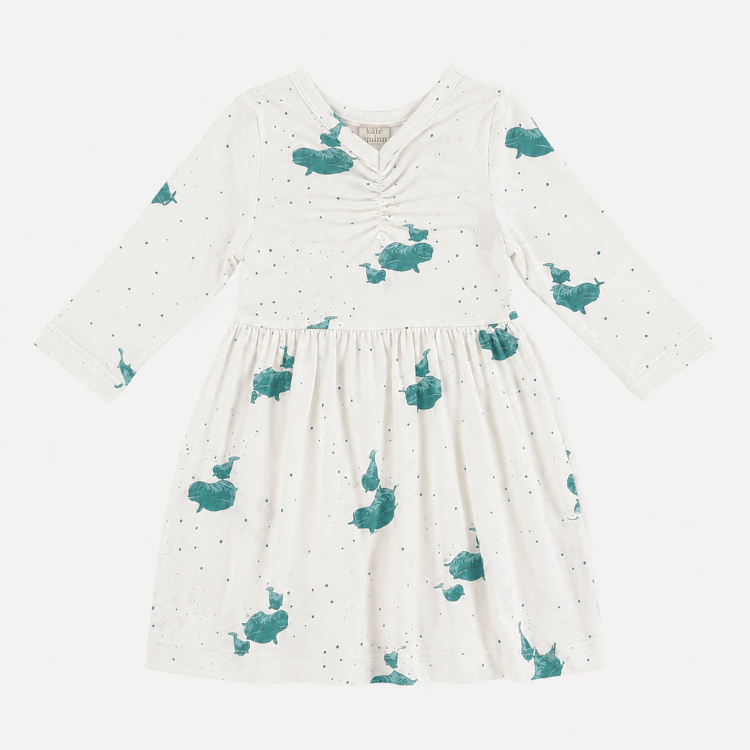 PREORDER long sleeve twirl dress | sagebrush beluga | bamboo