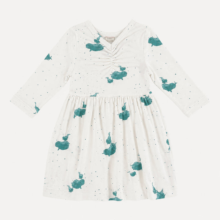 PREORDER long sleeve twirl dress | sagebrush beluga | bamboo