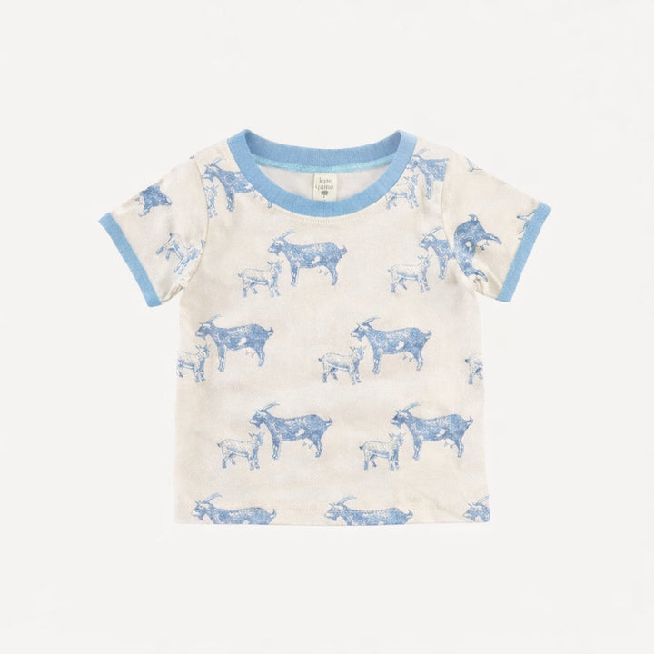 short sleeve ringer tee | goats | organic cotton interlock