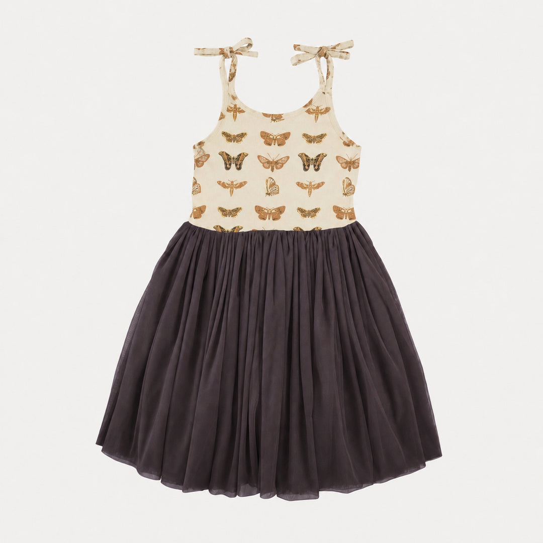 PREORDER! spaghetti tie ballerina tulle dress | neutral moth | bamboo