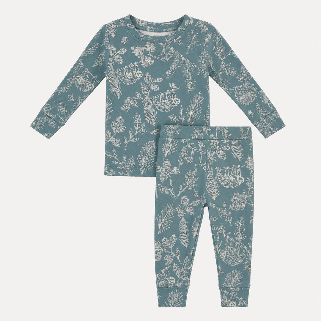 PREORDER long sleeve pj set | storm sloth | organic cotton interlock