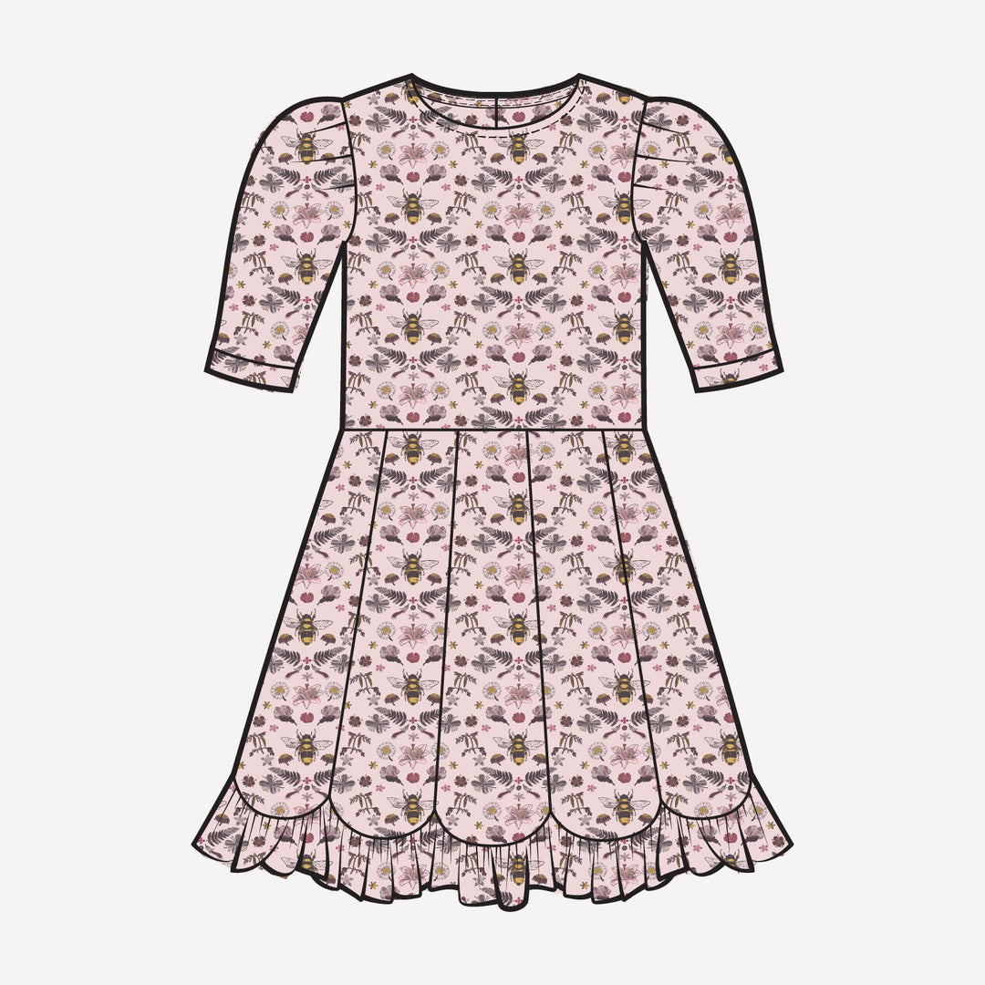 PREORDER cupcake dress | rose litho bee | bamboo