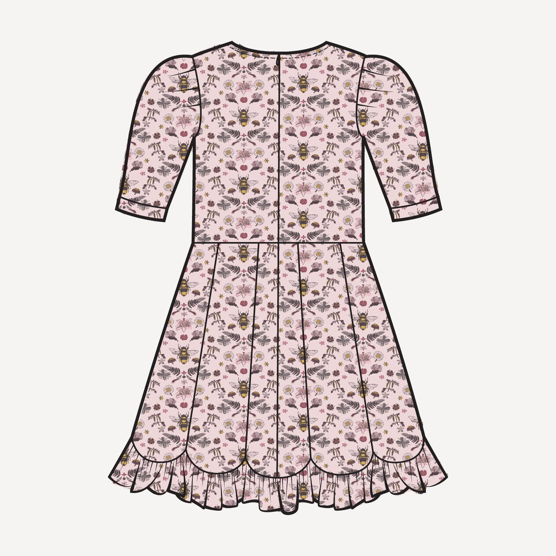 PREORDER cupcake dress | rose litho bee | bamboo