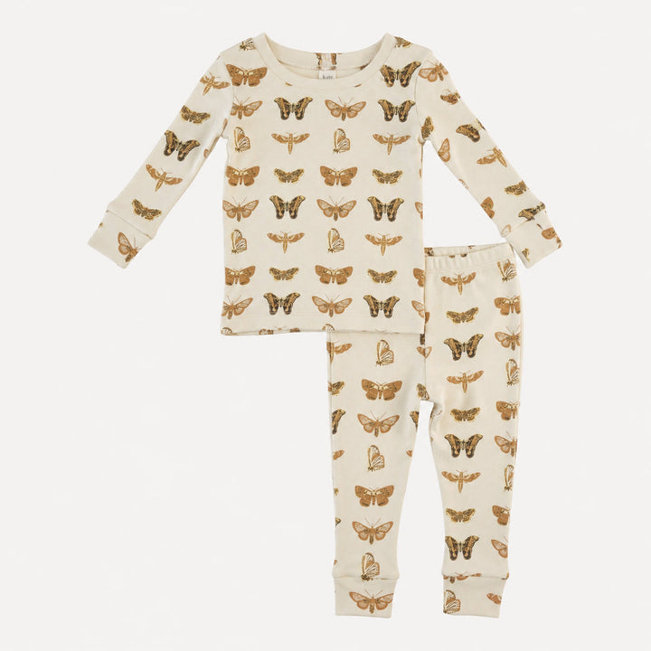 PREORDER long sleeve crew neck pj set | neutral moth | bamboo