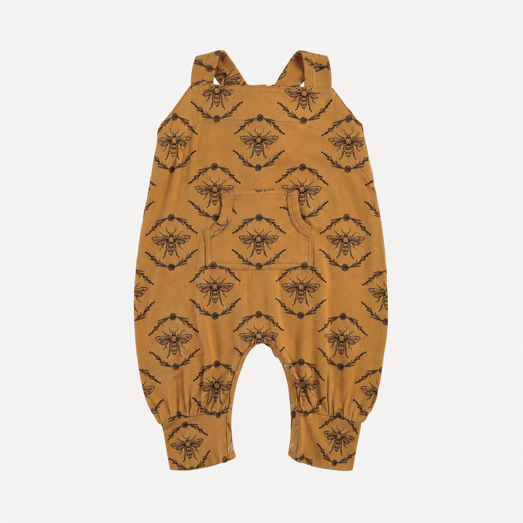 PREORDER kanga pocket overall jumpsuit  | apple cinnamon bee floral | organic cotton interlock