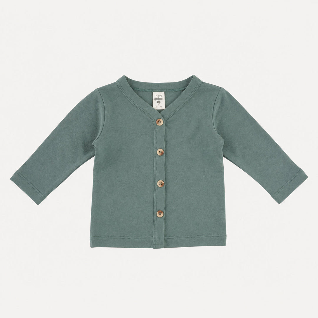 PREORDER long sleeve v-neck cardigan | forest | bamboo