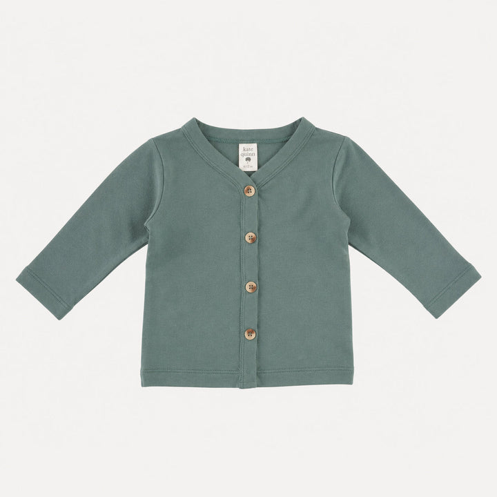 PREORDER long sleeve v-neck cardigan | forest | bamboo