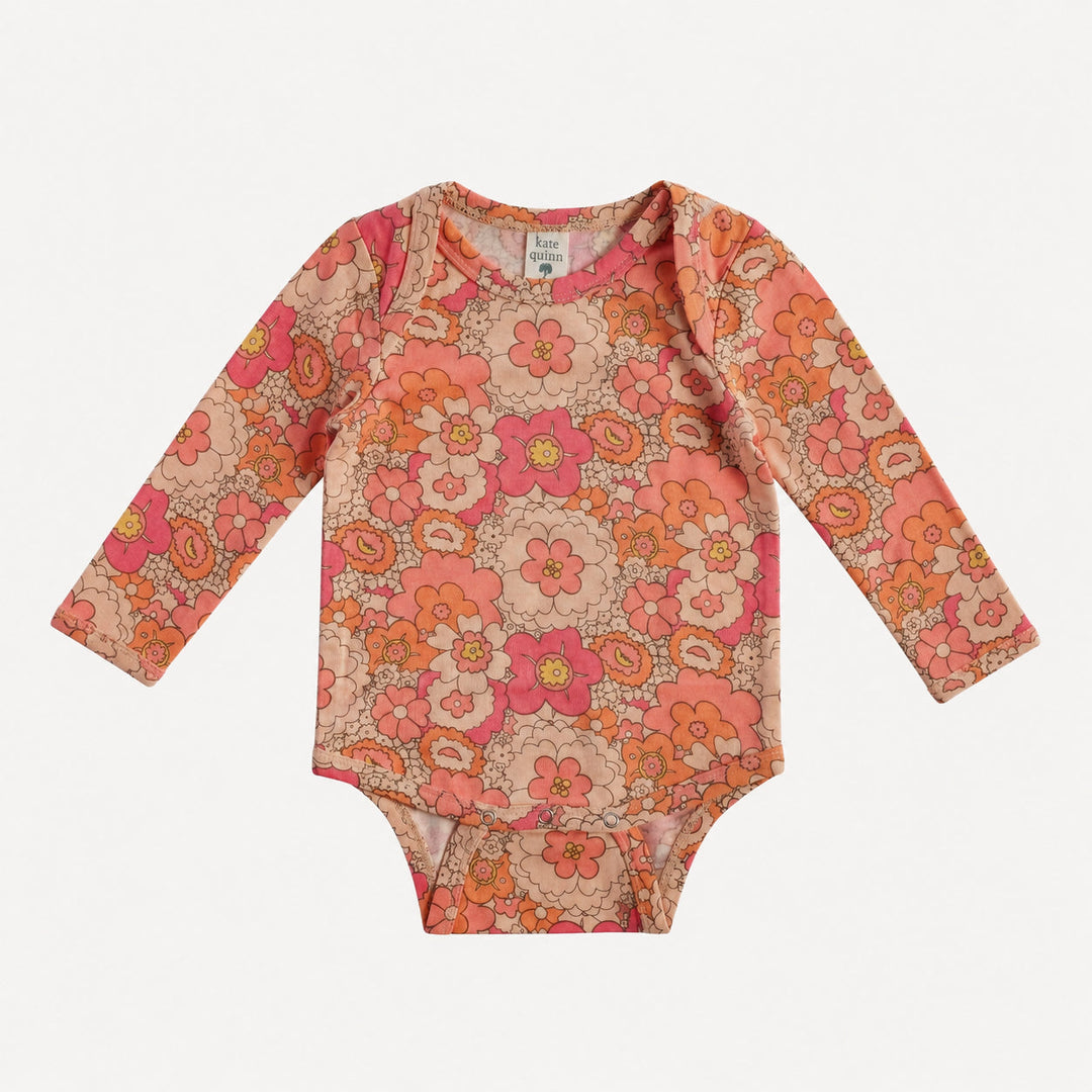PREORDER long sleeve lap neck bodysuit | mod 60s burst | bamboo