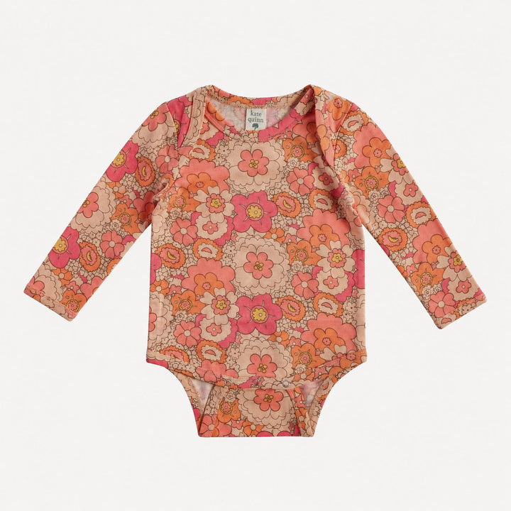 PREORDER long sleeve lap neck bodysuit | mod 60s burst | bamboo