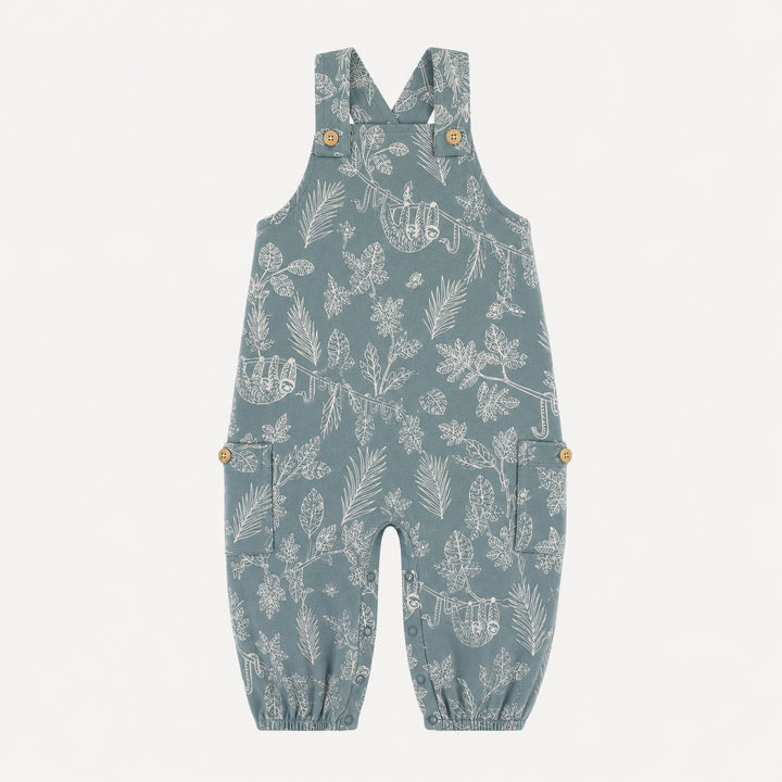 PREORDER gathered bubble pocket overall | storm sloth | organic cotton interlock