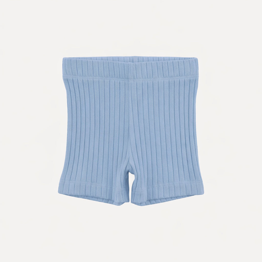 bike short | cornflower blue | organic cotton wide rib