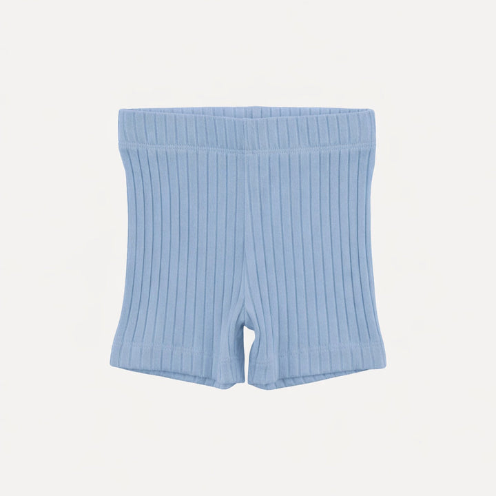 bike short | cornflower blue | organic cotton wide rib