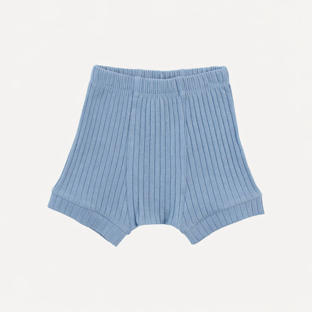 panda short | cornflower blue | organic cotton wide rib