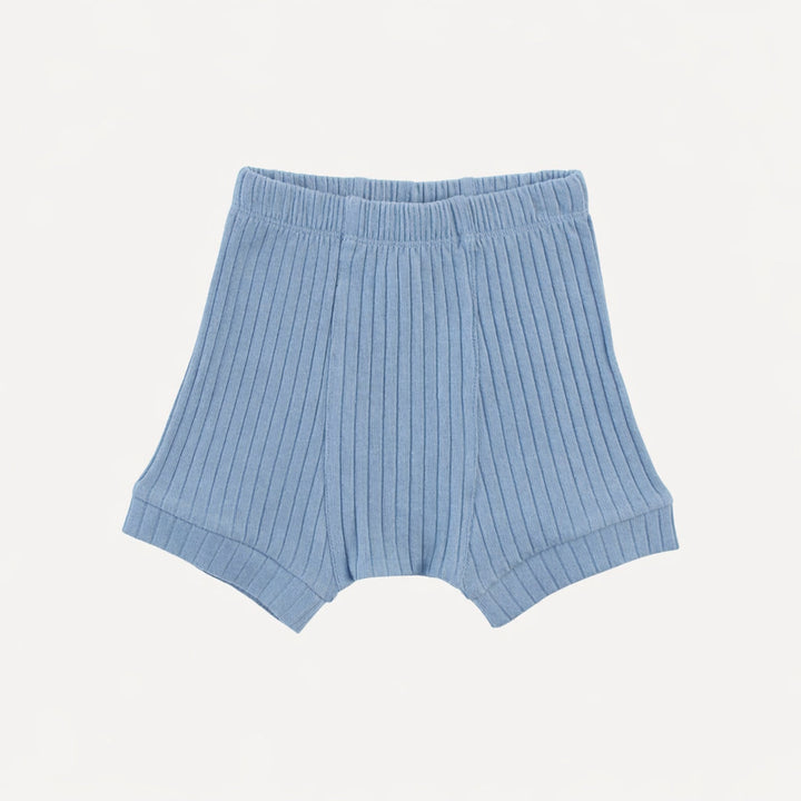 panda short | cornflower blue | organic cotton wide rib