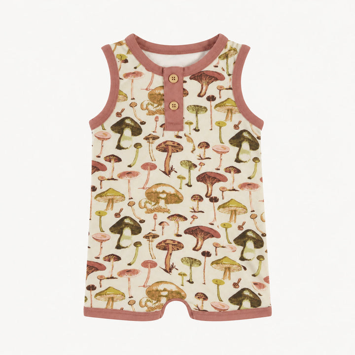 PREORDER henley racerback tank shortie | litho mushroom | modal