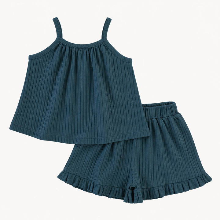 PREORDER lively set | blue slate | organic cotton wide rib
