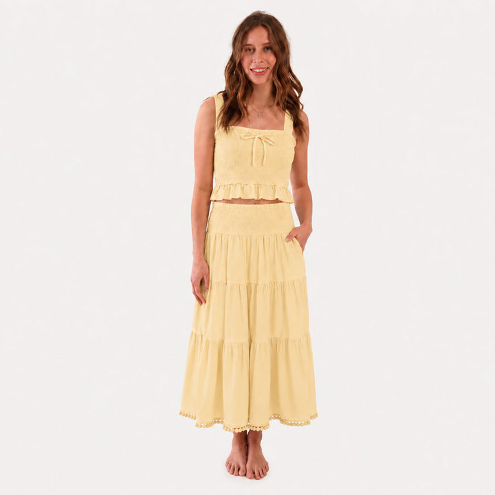 PREORDER womens clara set | butter yellow | organic cotton interlock