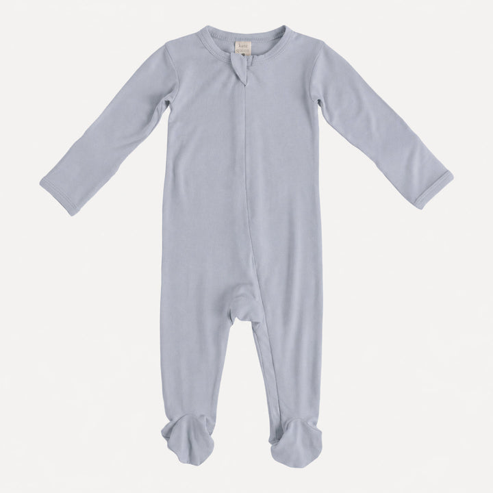PREORDER long sleeve two way zipper footie | arctic ice | bamboo