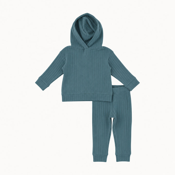 PREORDER long sleeve hooded jogger set | tapestry | woods rib