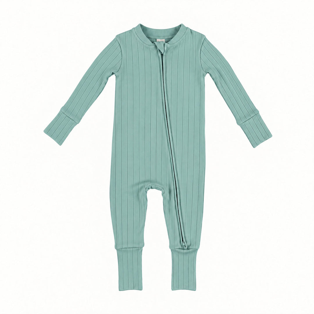 PREORDER long sleeve convertible zippy pj | blue haze | woods rib