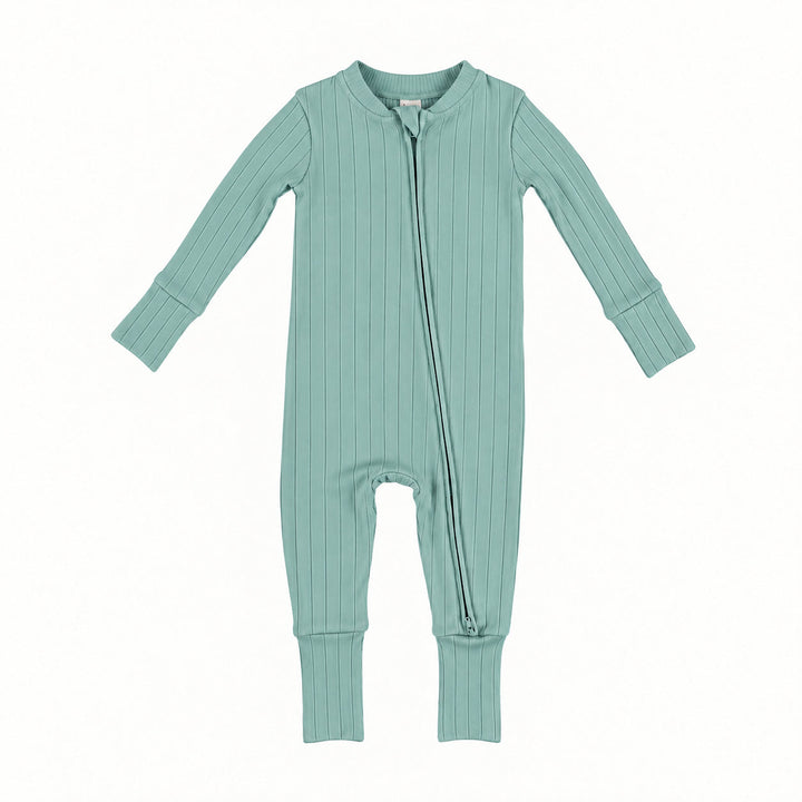 PREORDER long sleeve convertible zippy pj | blue haze | woods rib
