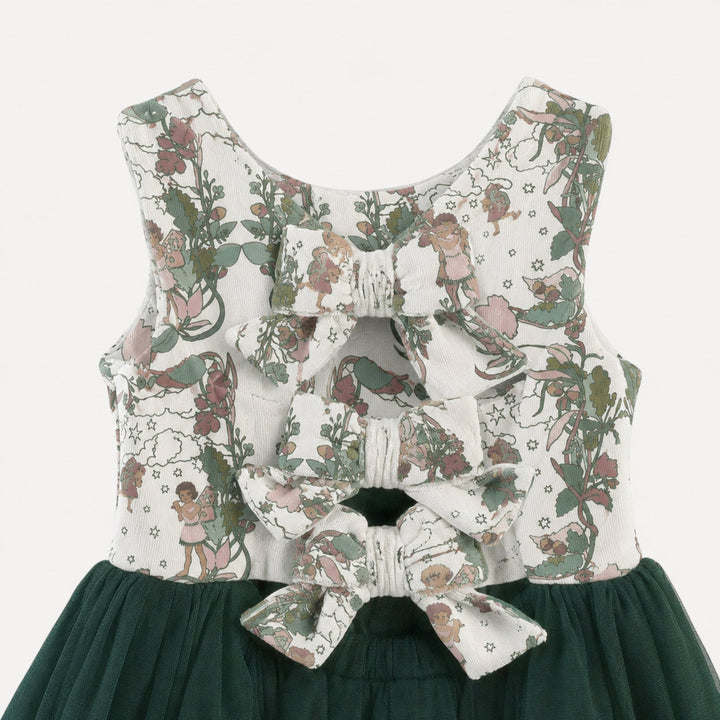 PREORDER sleeveless back bow tulle dress | mystical fairies | organic cotton interlock