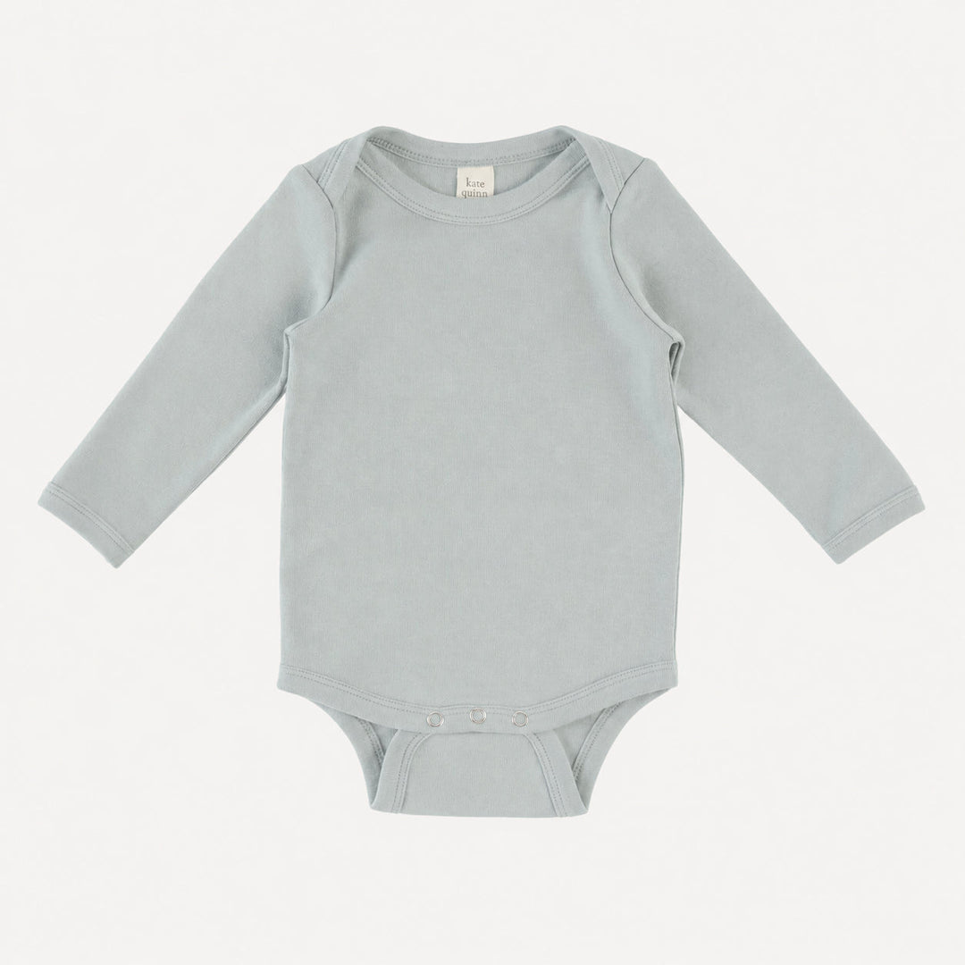 PREORDER long sleeve lap neck bodysuit | sky blue | organic cotton interlock