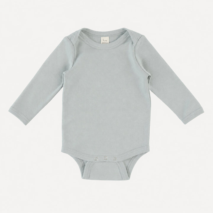 PREORDER long sleeve lap neck bodysuit | sky blue | organic cotton interlock