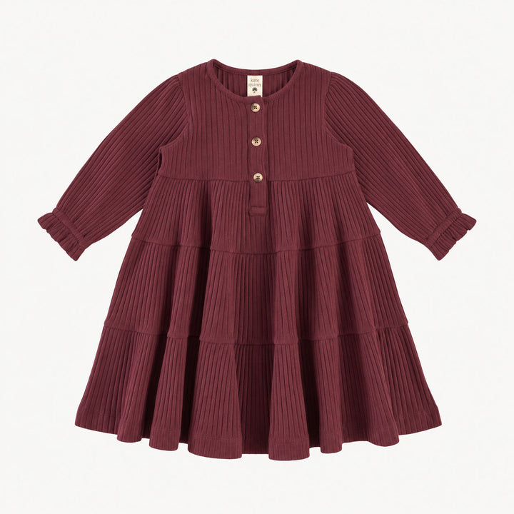 PREORDER long sleeve prairie dress | wild ginger | organic cotton wide rib