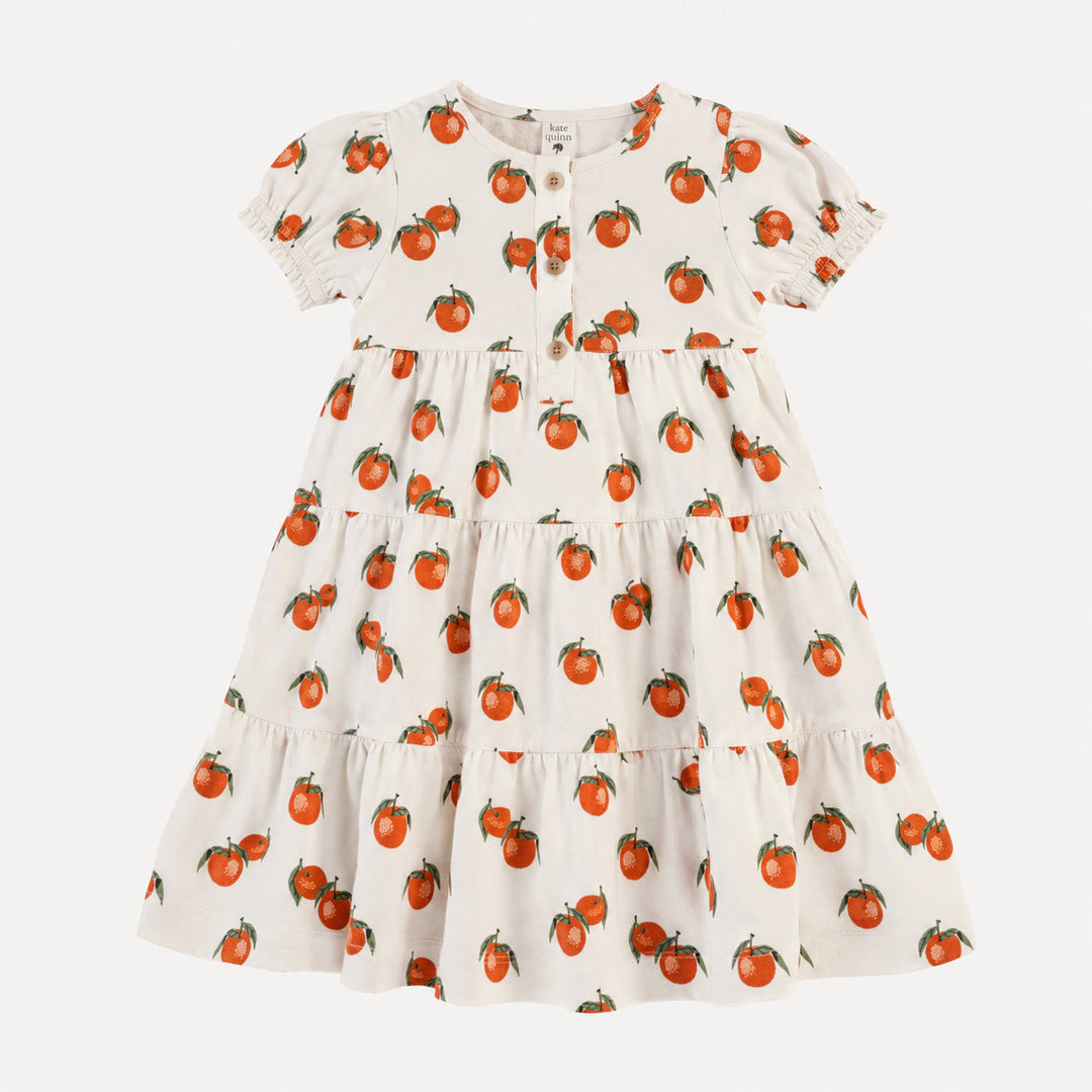 short sleeve prairie dress | clementine | organic cotton interlock