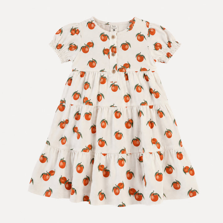 short sleeve prairie dress | clementine | organic cotton interlock