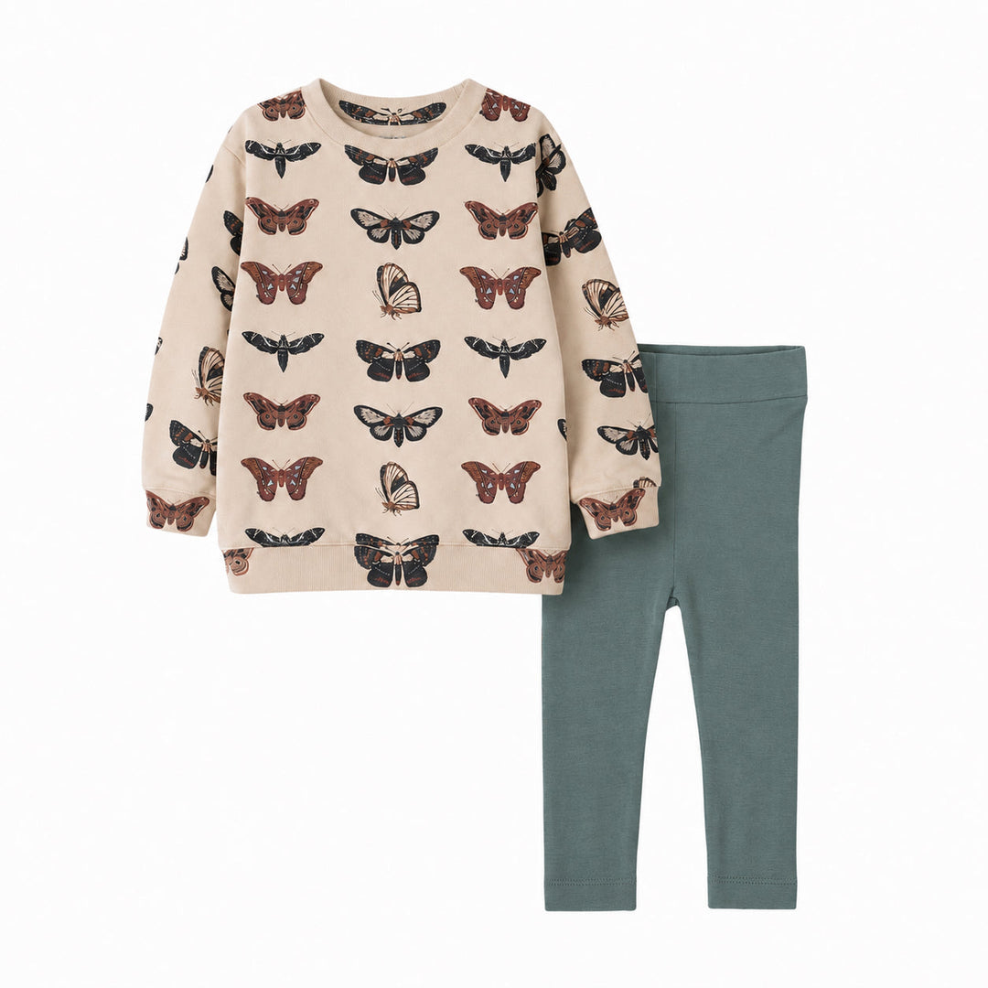 PREORDER oversized sweatshirt + legging set | moths | bamboo