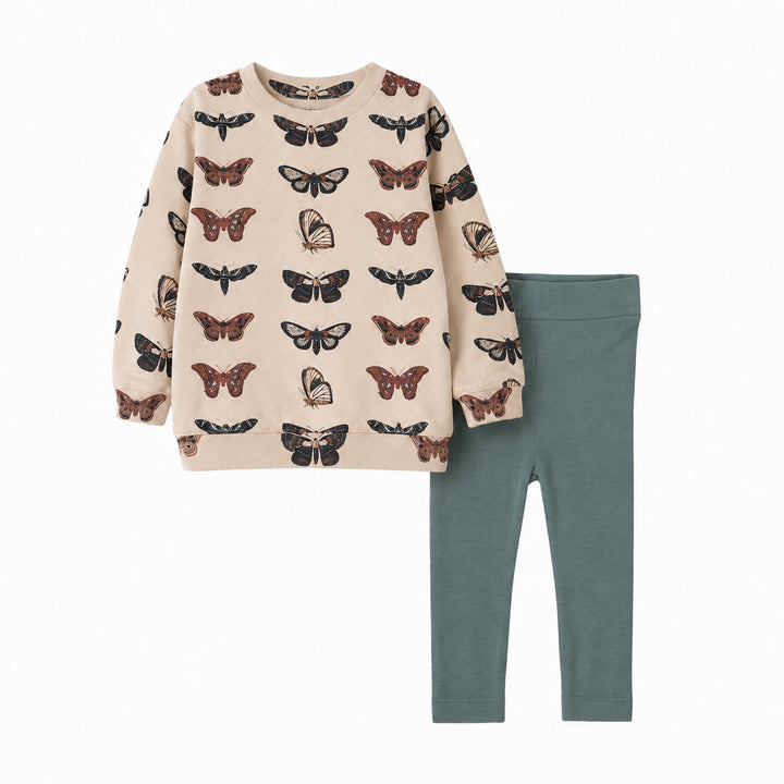 PREORDER oversized sweatshirt + legging set | moths | bamboo