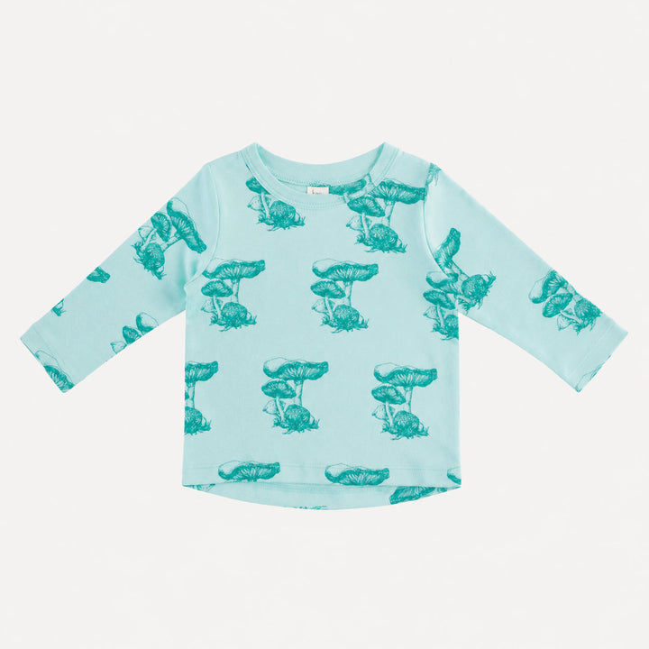 PREORDER long sleeve boxy tee | mushroom snail | bamboo