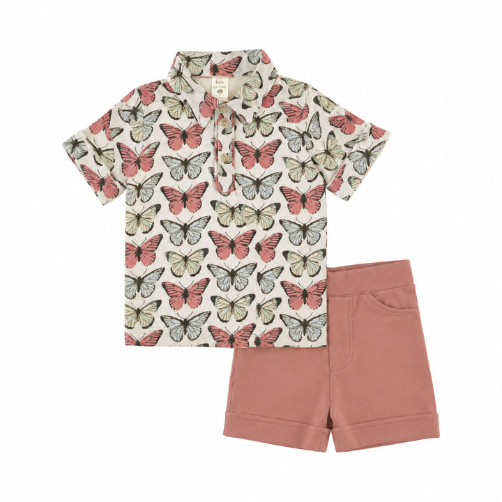 PREORDER tennis polo short set | butterflies | modal