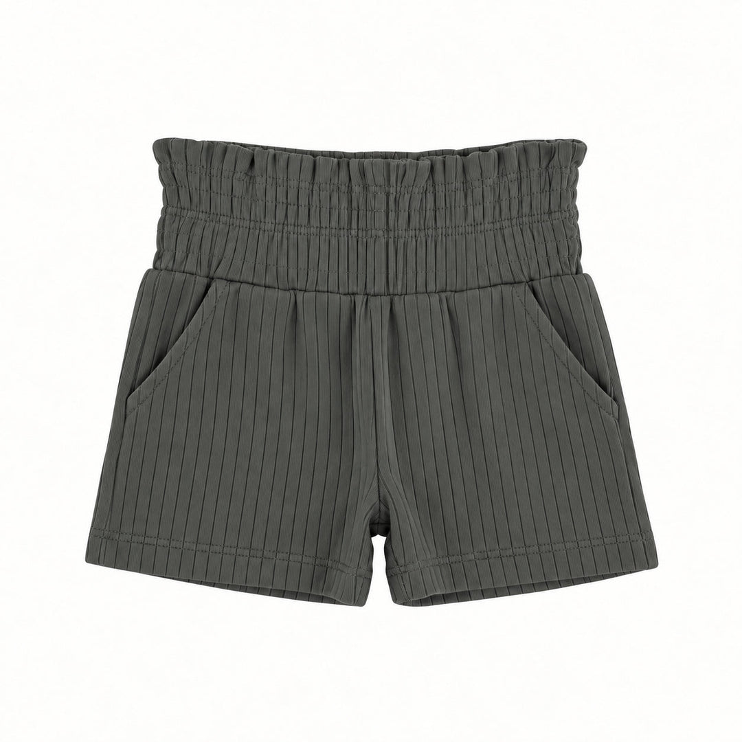 PREORDER smocked short | beluga | woods rib