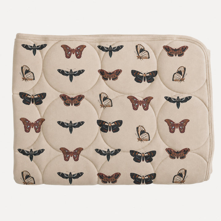 PREORDER classic circle quilt | moths | bamboo
