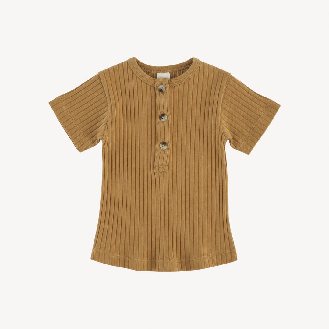 PREORDER short sleeve monty henley tee | apple cinnamon | organic cotton wide rib