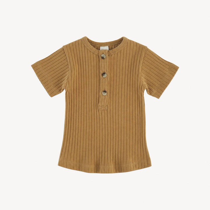 PREORDER short sleeve monty henley tee | apple cinnamon | organic cotton wide rib